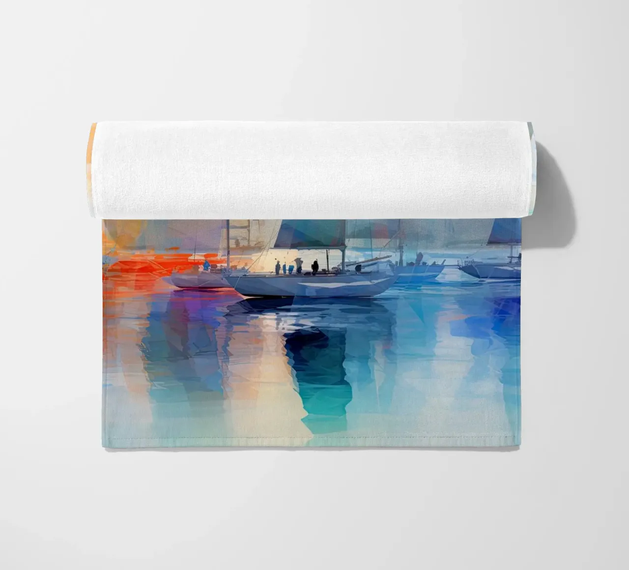 Zeilboten, abstract beach towel by Imagine