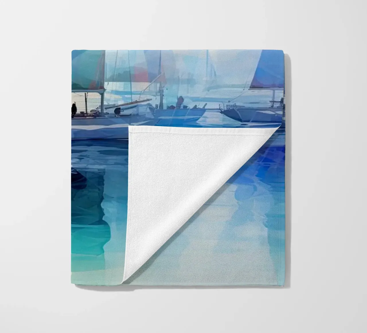 Zeilboten, abstract beach towel by Imagine