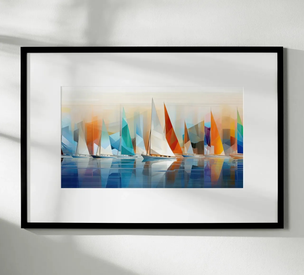 Zeilboten astratto poster con telaio in plastica da Imagine