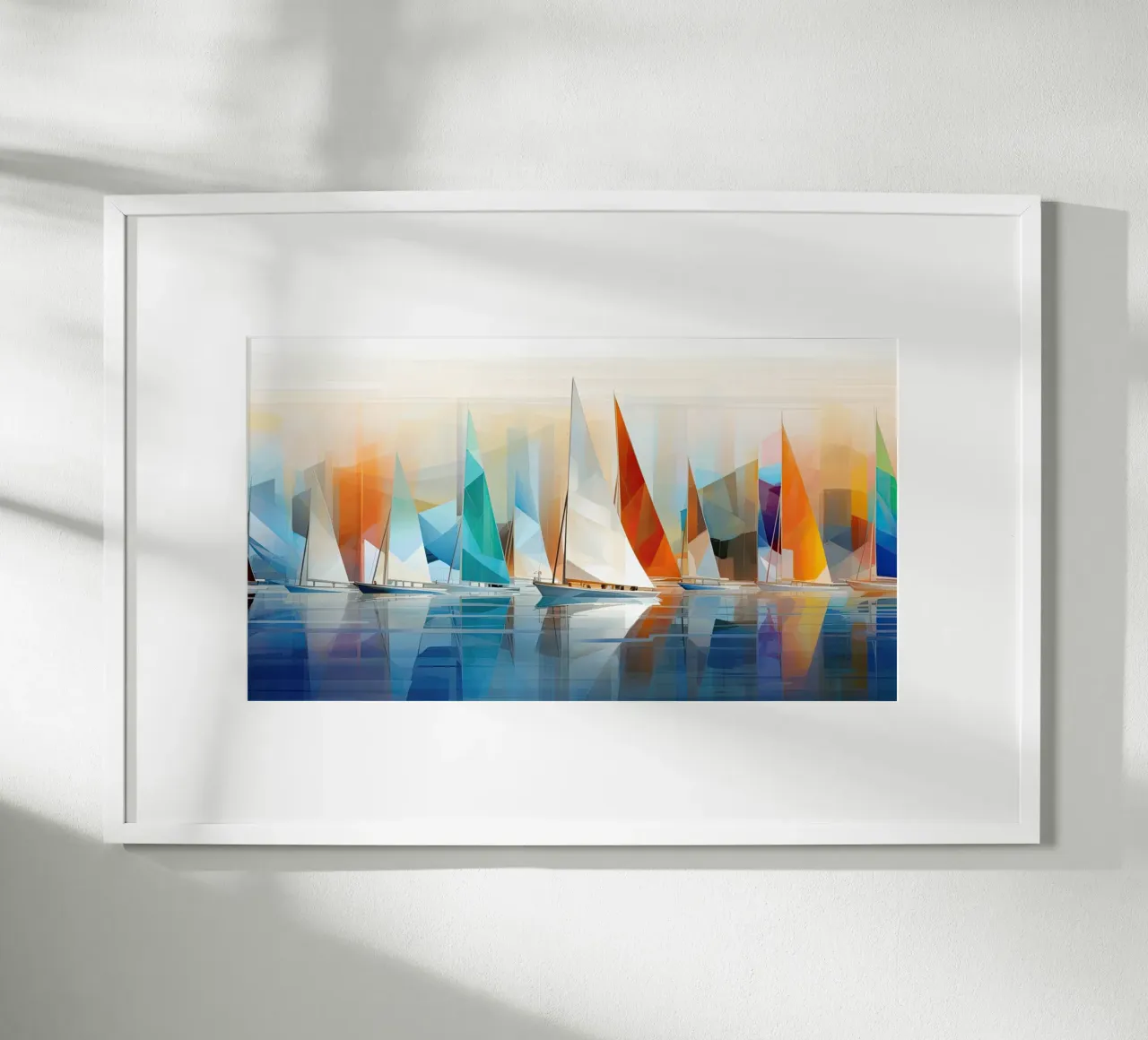 Zeilboten astratto poster con telaio in plastica da Imagine