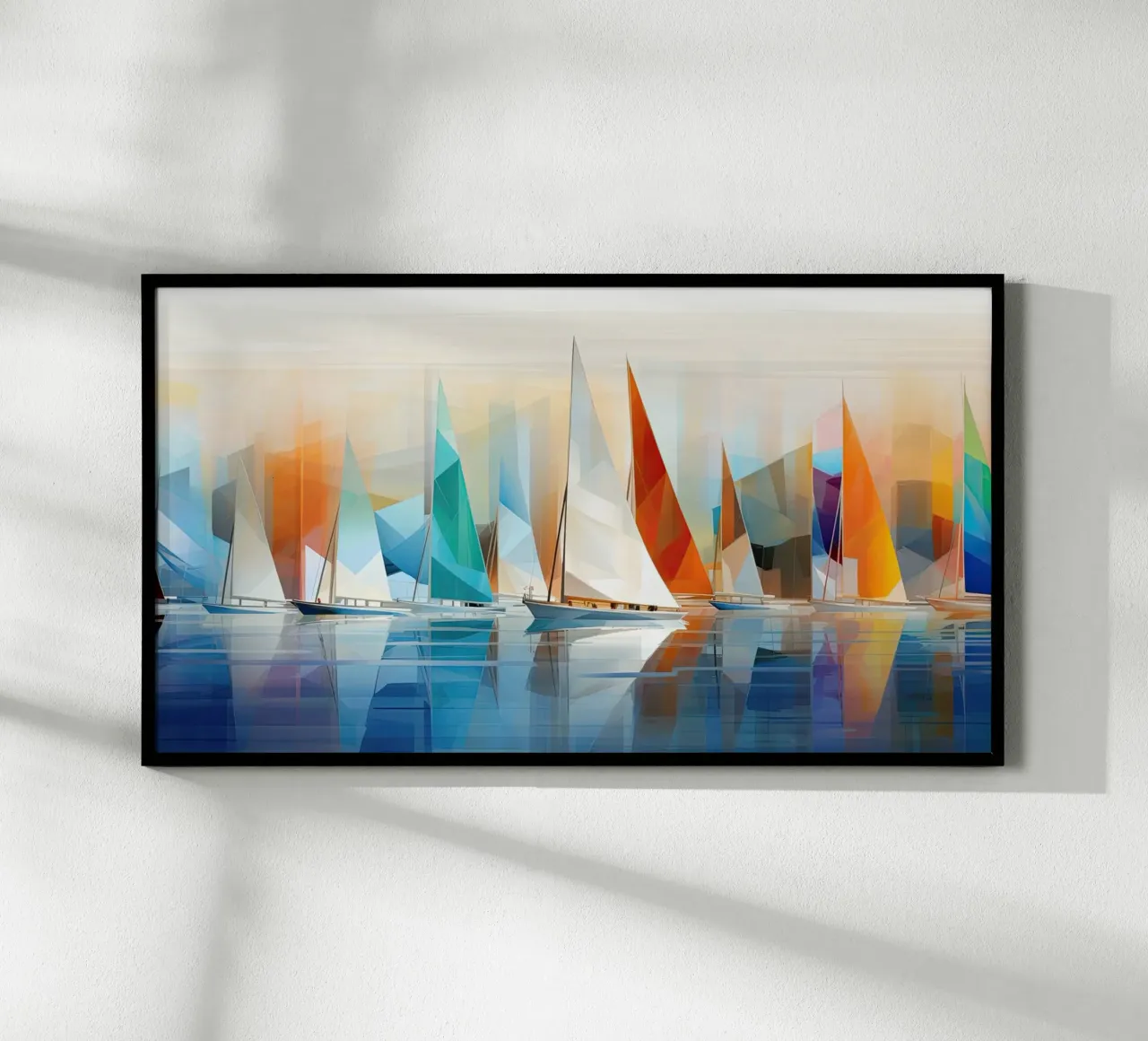 Zeilboten astratto poster con telaio in plastica da Imagine