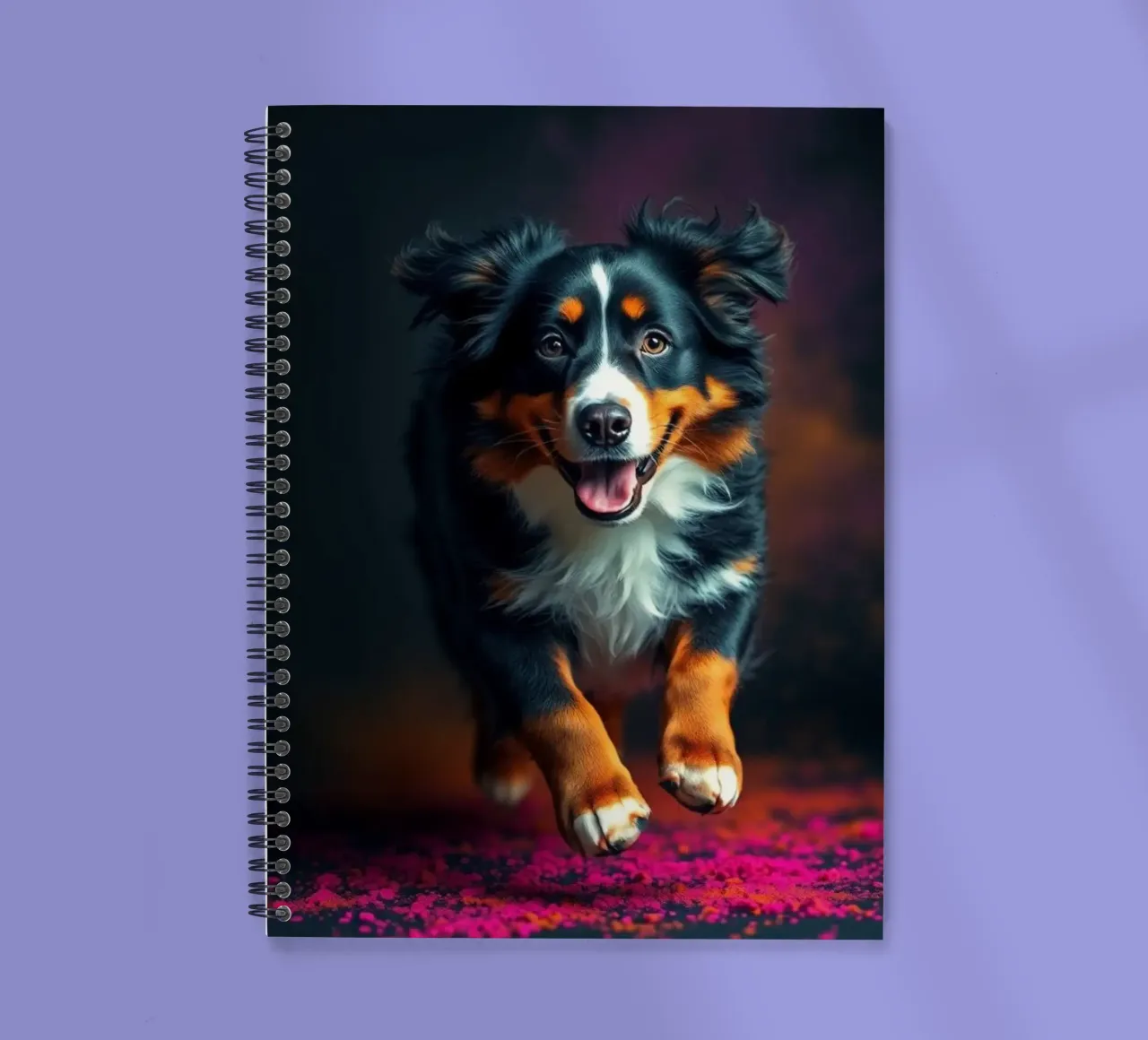 The colorful Bernese Mountain Dog #223 spiral notebook by Yumis.Beargang.and.Me