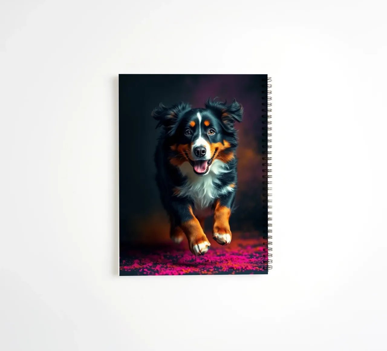 The colorful Bernese Mountain Dog #223 spiral notebook by Yumis.Beargang.and.Me