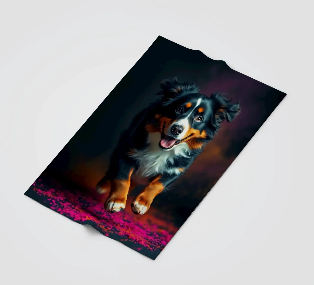 The colorful Bernese Mountain Dog #223 fleece blanket by Yumis.Beargang.and.Me