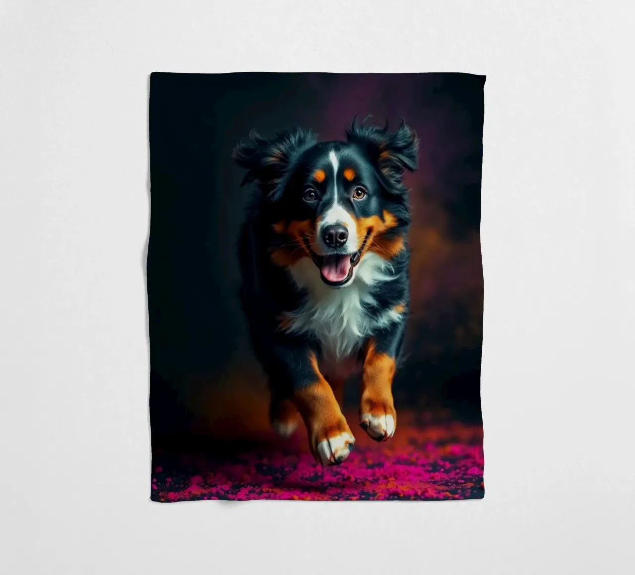 The colorful Bernese Mountain Dog #223 fleece blanket by Yumis.Beargang.and.Me