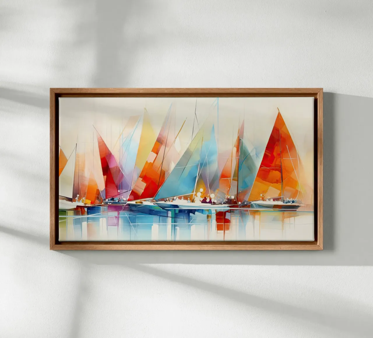 Sailboats, abstract in bright colours canvas by Imagine