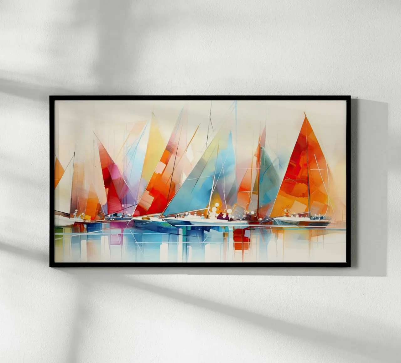 Barche a vela, astratto con colori vivaci poster da Imagine
