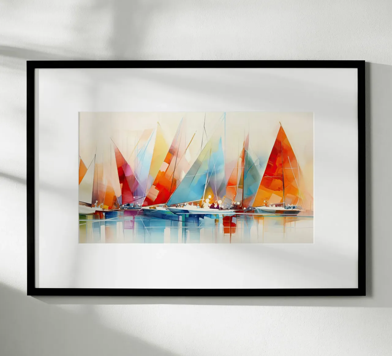 Barche a vela, astratto con colori vivaci poster da Imagine