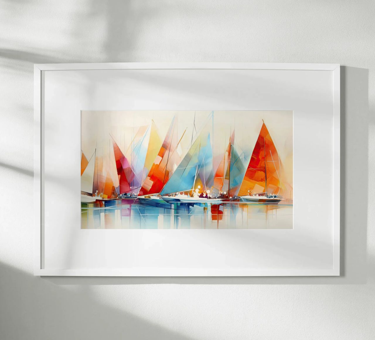Barche a vela, astratto con colori vivaci poster da Imagine