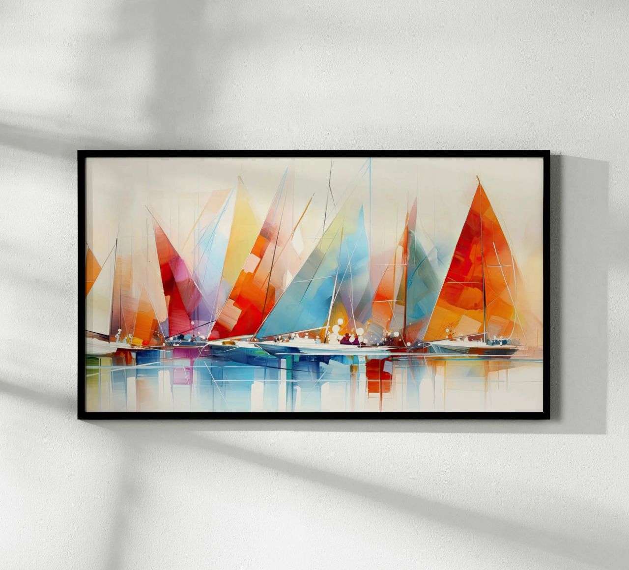 Barche a vela, astratto con colori vivaci poster da Imagine