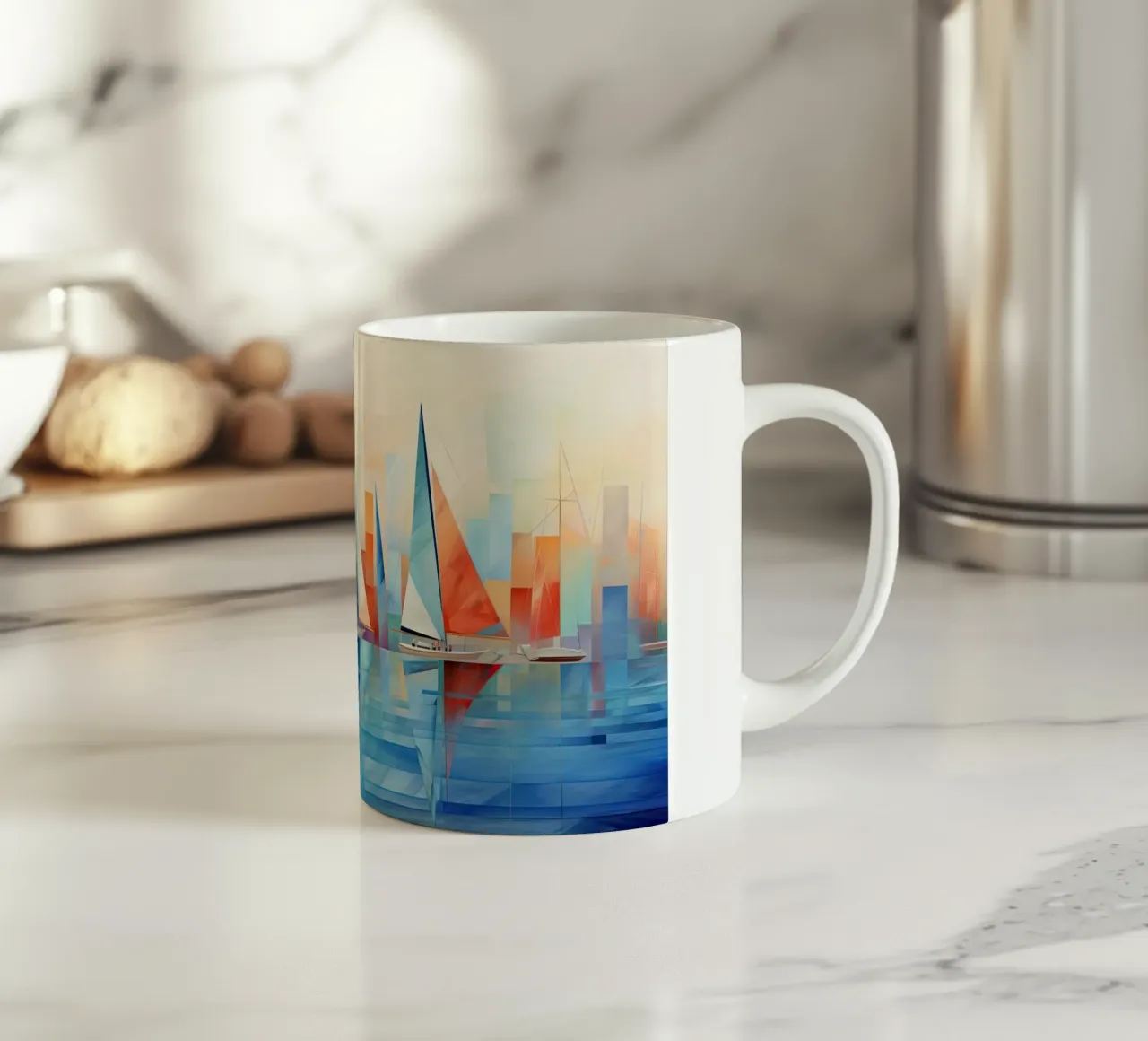 Zeilboten astratto tazza in ceramica da Imagine