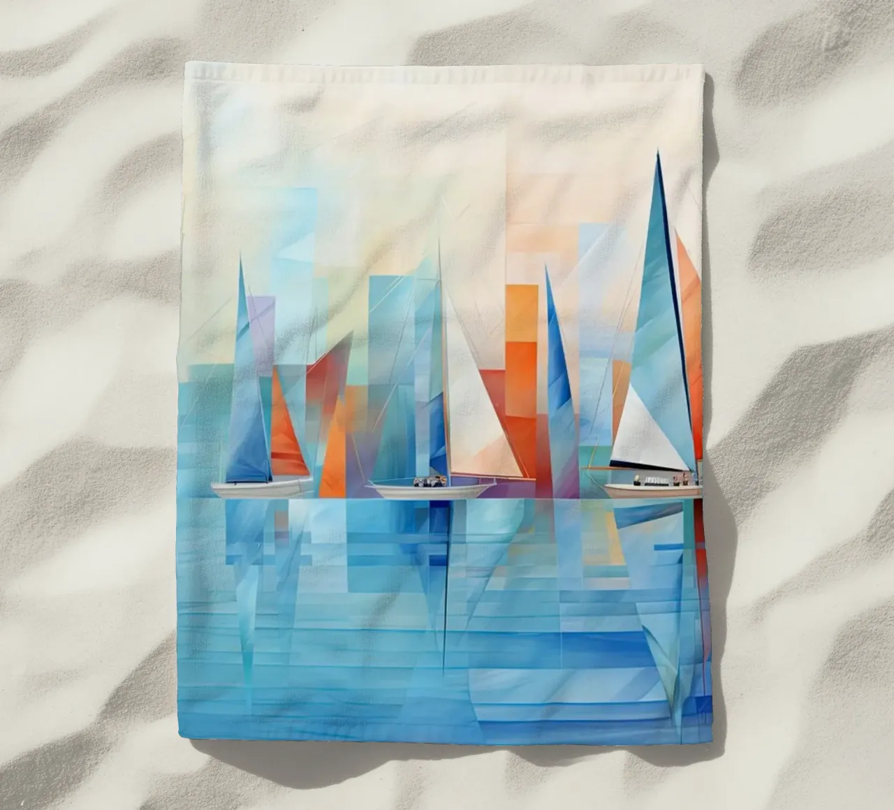 Zeilboten abstract beach towel by Imagine