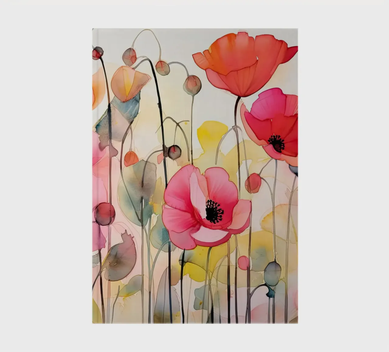 Poppies watercolour notebook by Imagine
