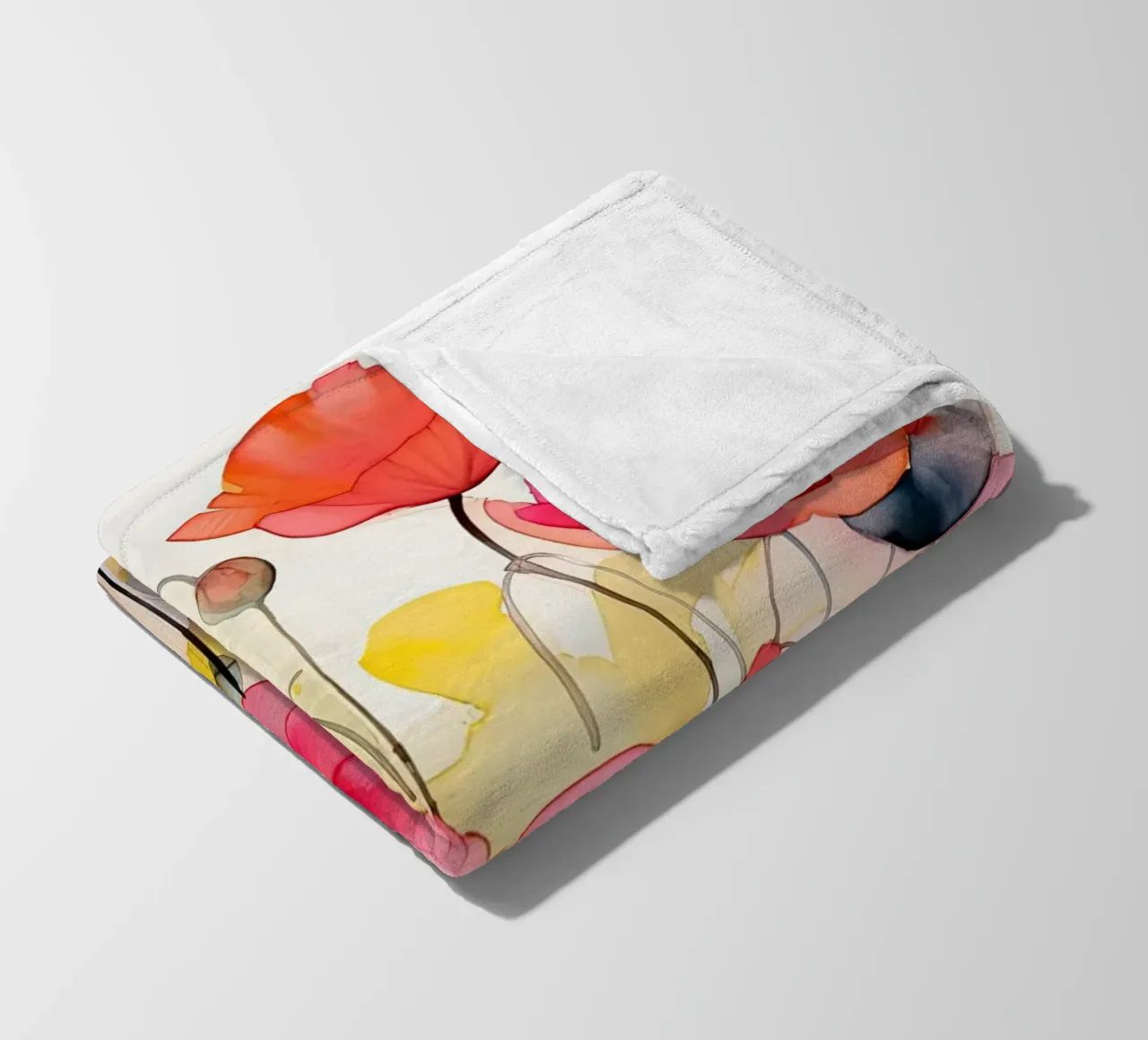 Acquerello sui papaveri coperta in pile da Imagine