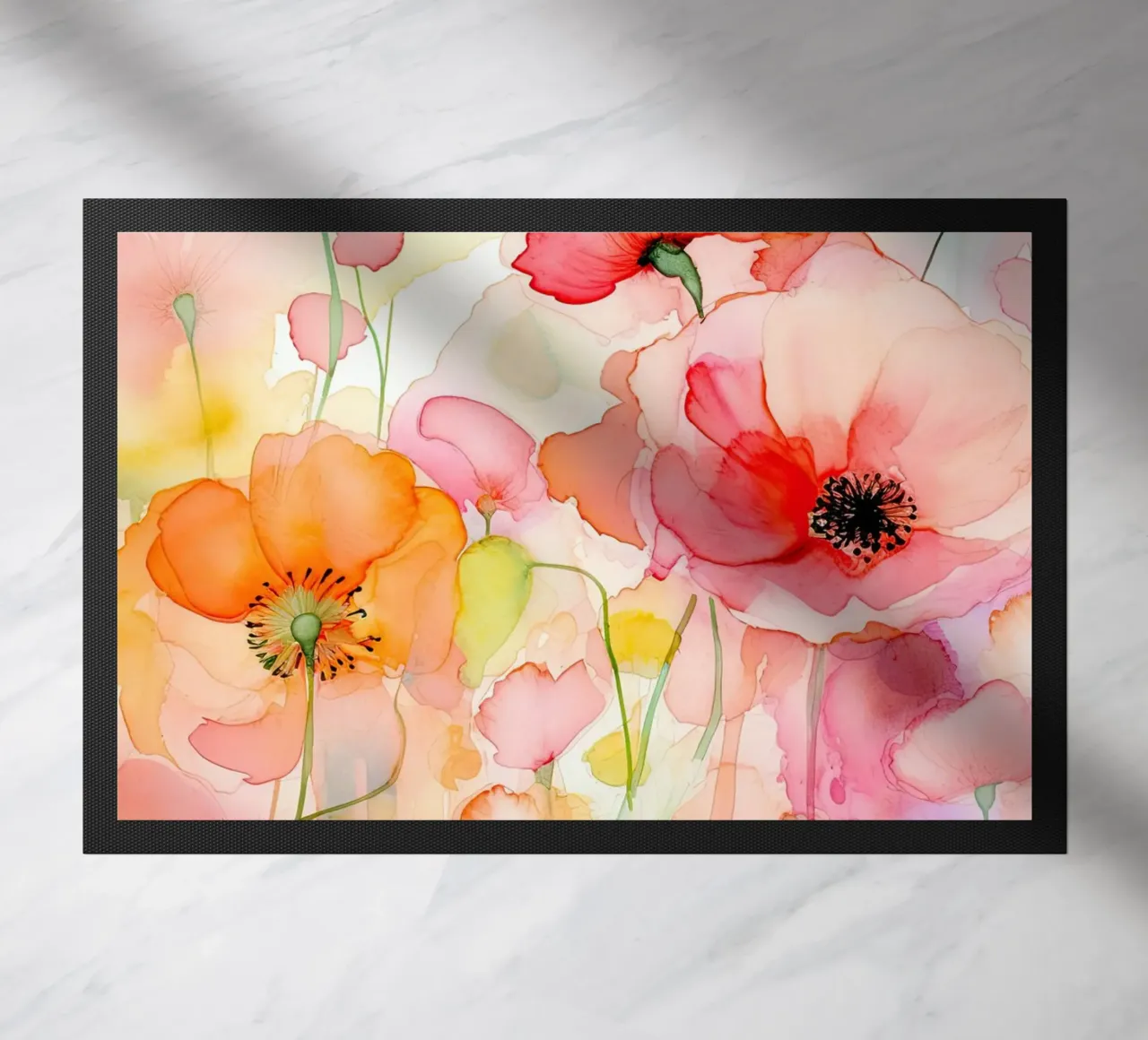 Fiori estivi ad acquerello zerbino da Imagine