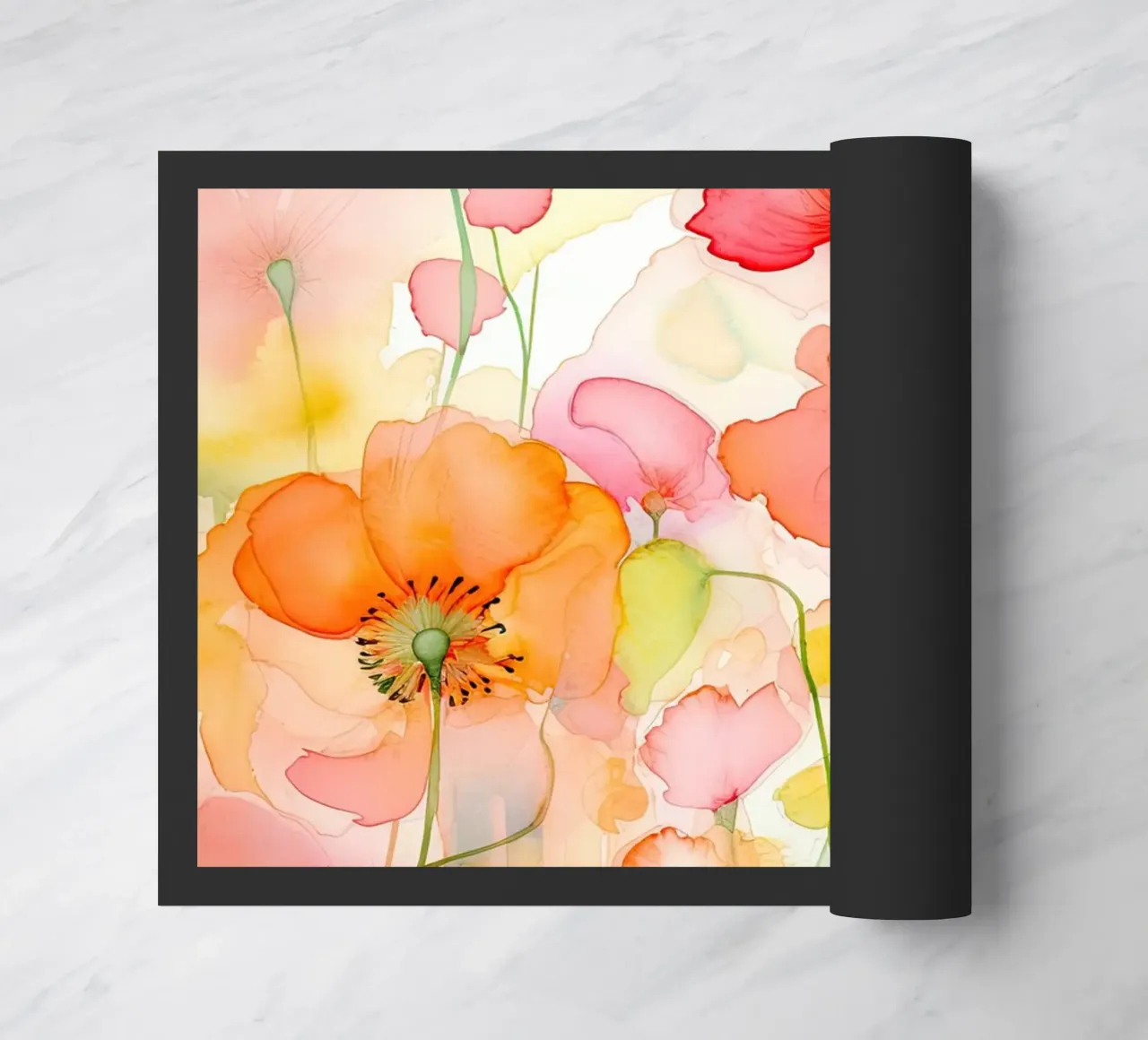 Fiori estivi ad acquerello zerbino da Imagine