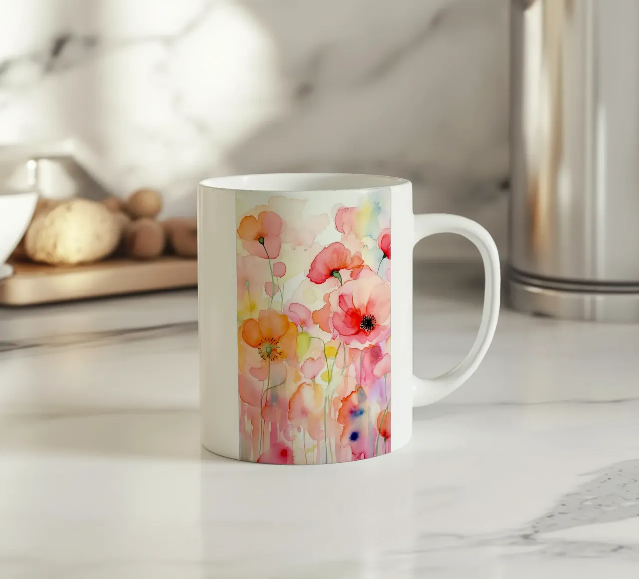 Fiori estivi ad acquerello tazza in ceramica da Imagine