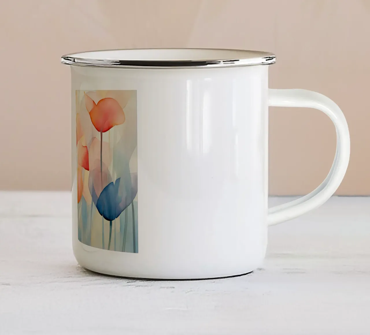 Acquerello sui papaveri tazza in smalto da Imagine