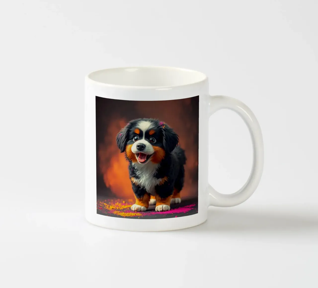 The colorful Bernese Mountain Dog #224 ceramic mug by Yumis.Beargang.and.Me