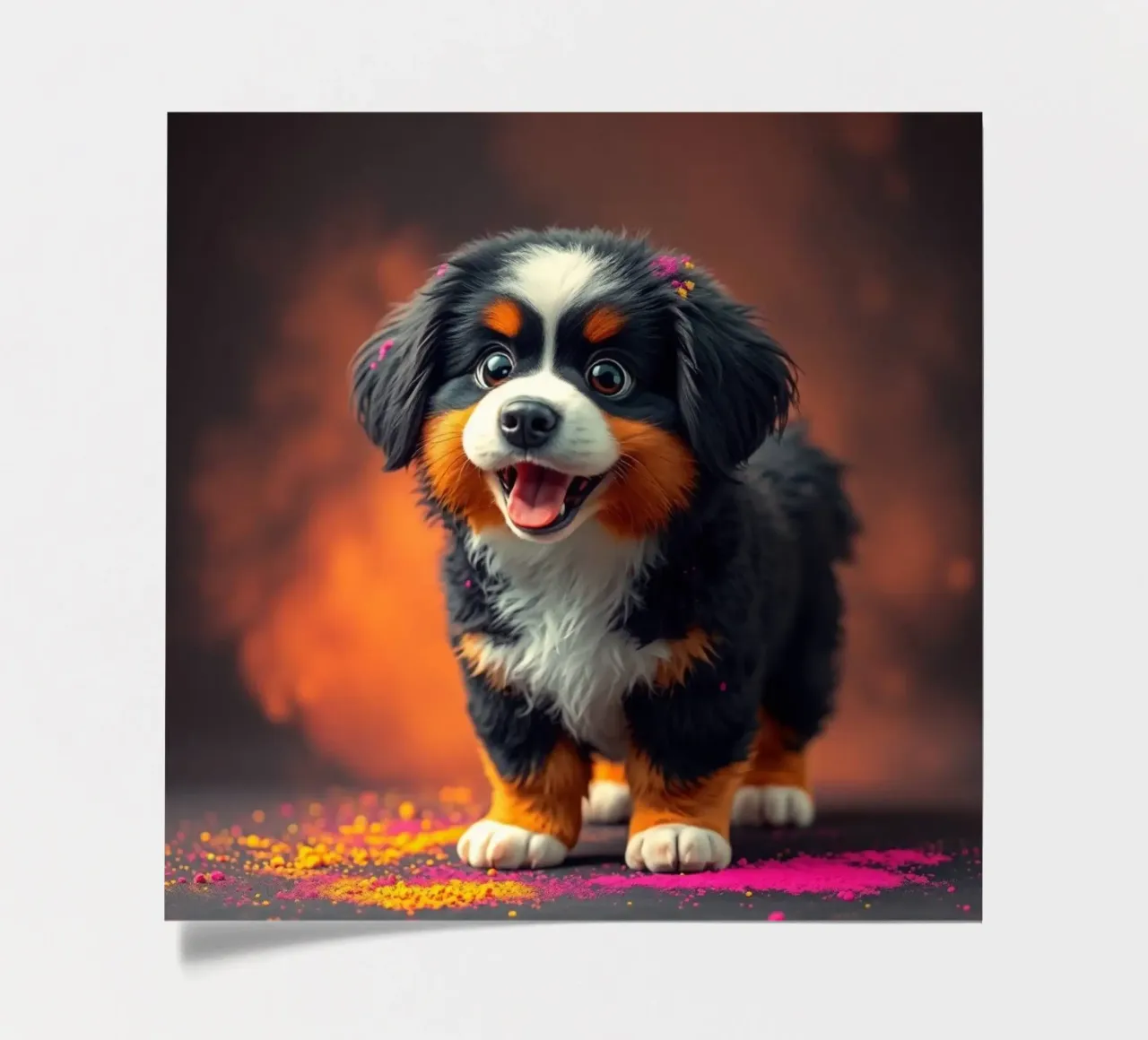The colorful Bernese Mountain Dog #224 sticker sheet by Yumis.Beargang.and.Me