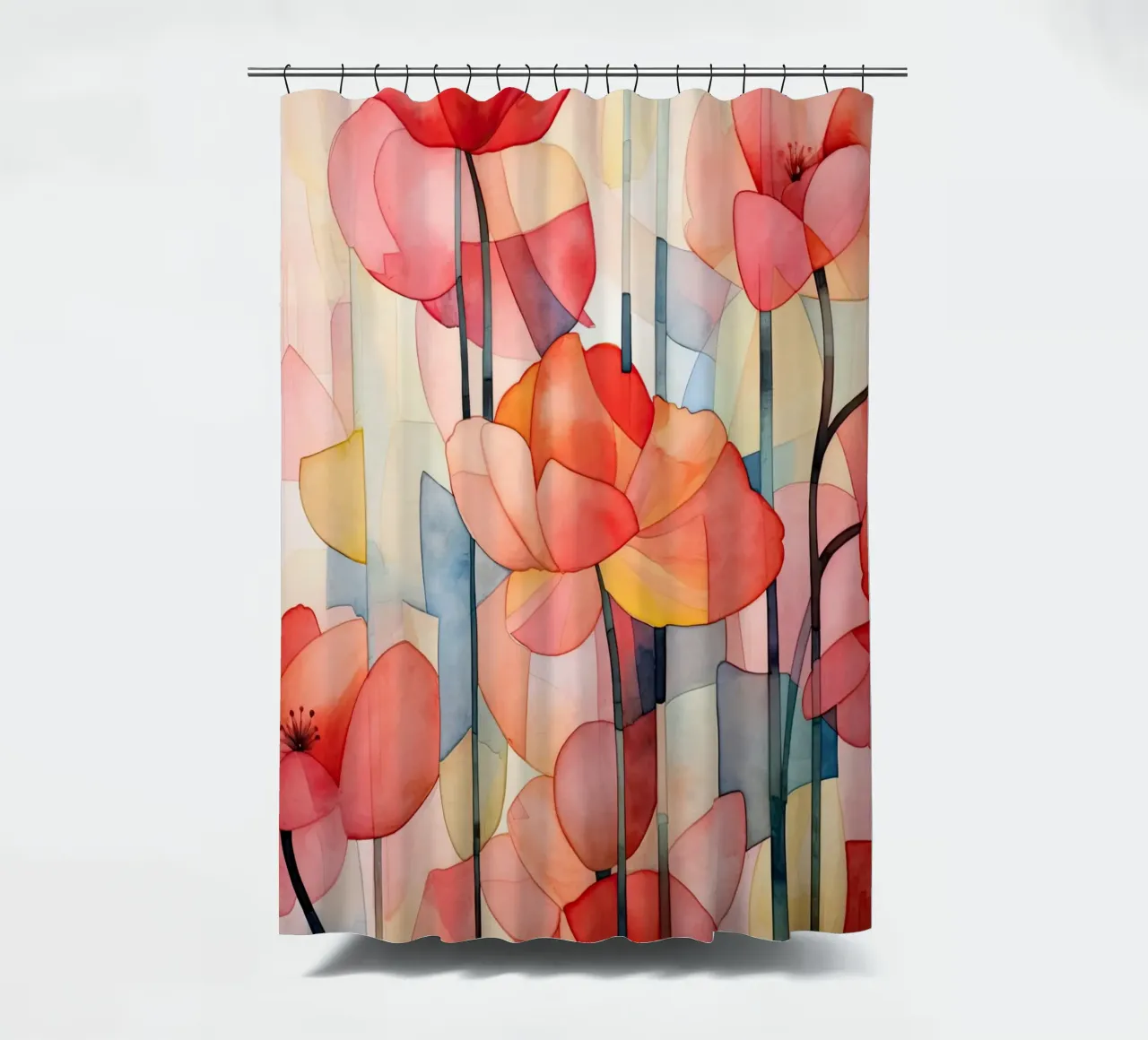 Klaprozen abstract shower curtain by Imagine