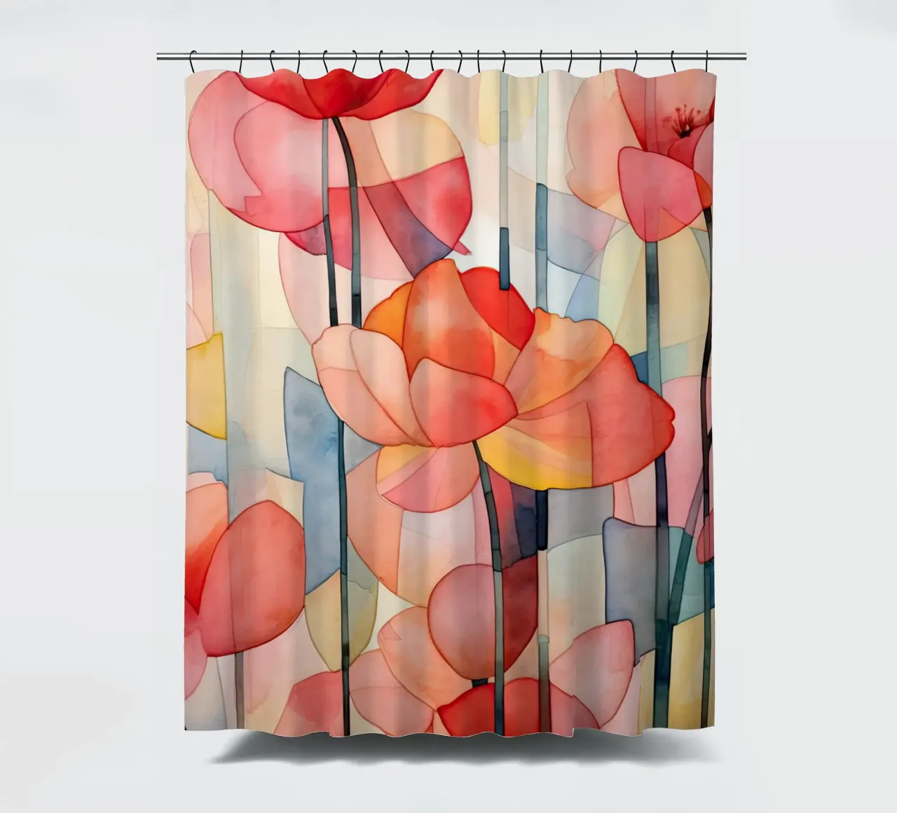 Klaprozen abstract shower curtain by Imagine