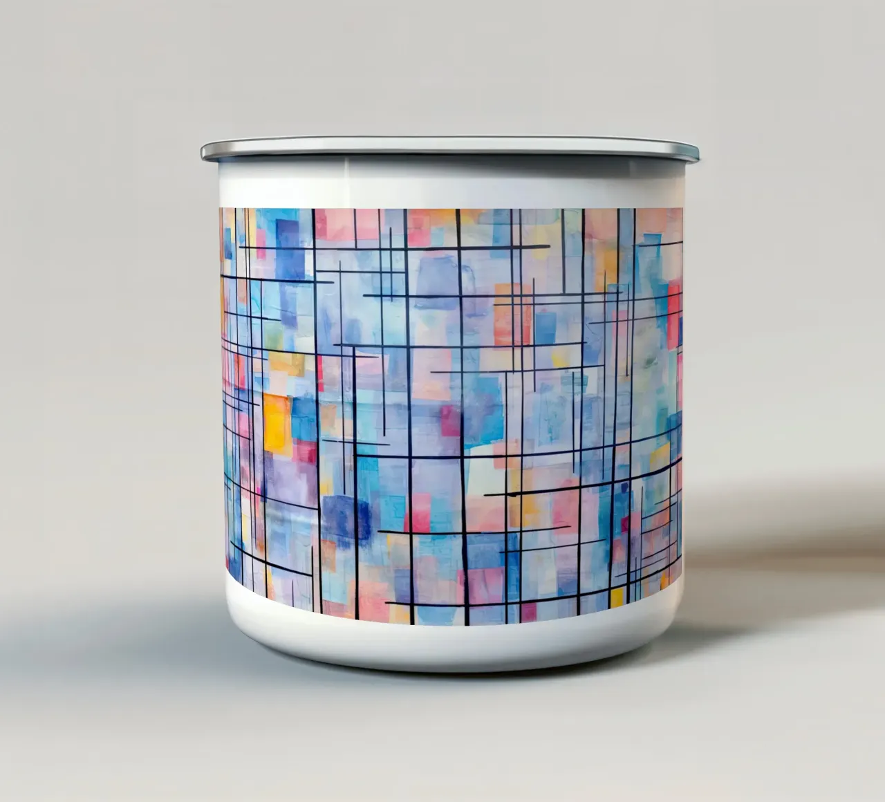 Linee astratte in colori viola tazza in smalto da Imagine