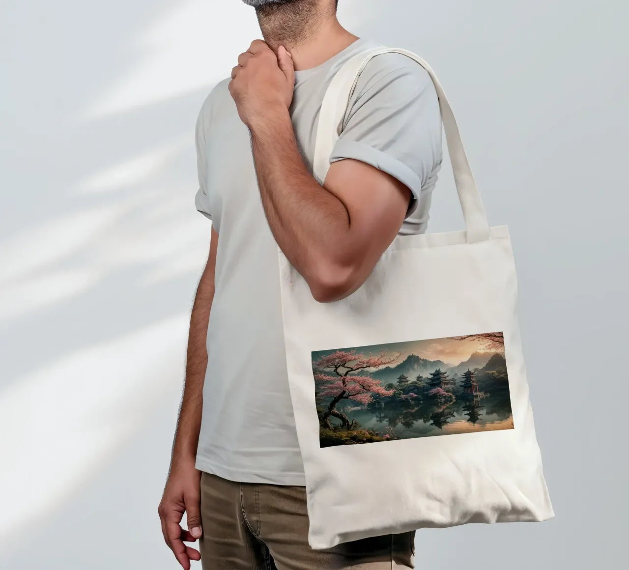 Lake in the middle of the forest tote bag by Wild Beauty