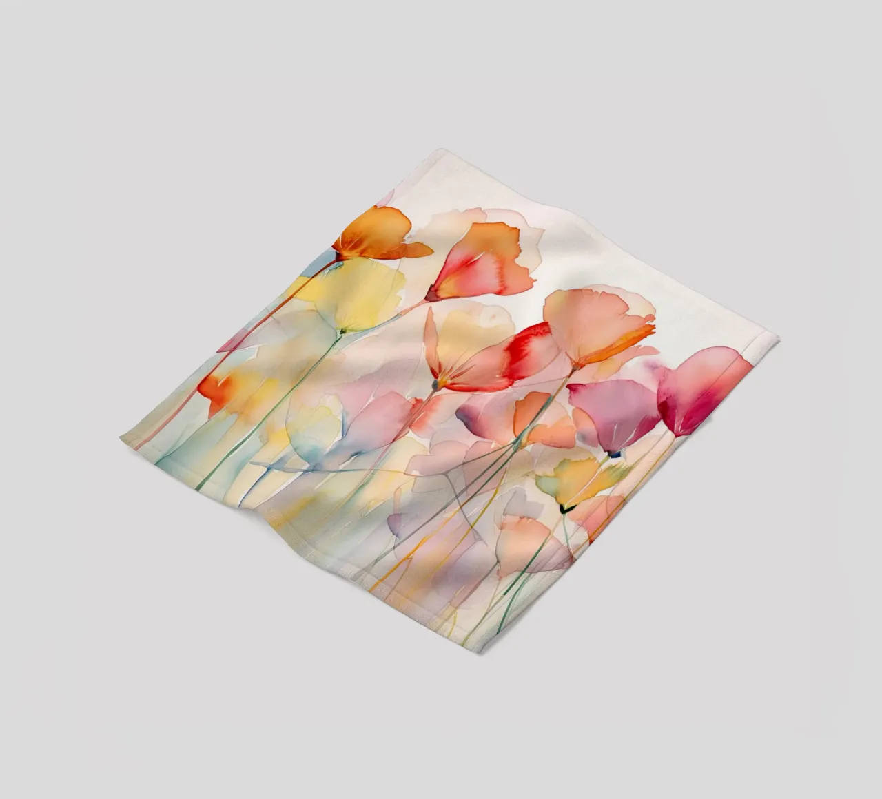 Poppies watercolour fleece blanket by Imagine