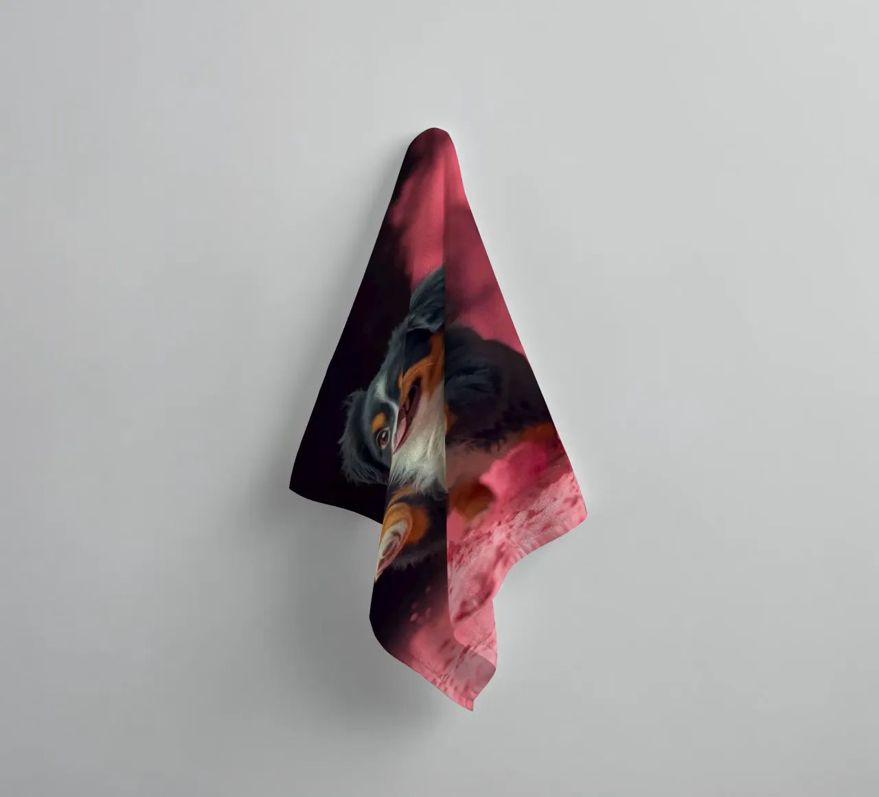 The colorful Bernese Muntain Dog #225 towel by Yumis.Beargang.and.Me