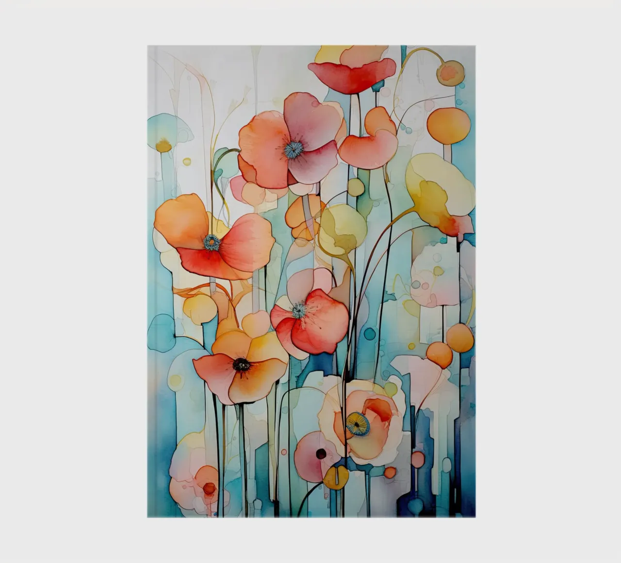 Poppies watercolour notebook by Imagine