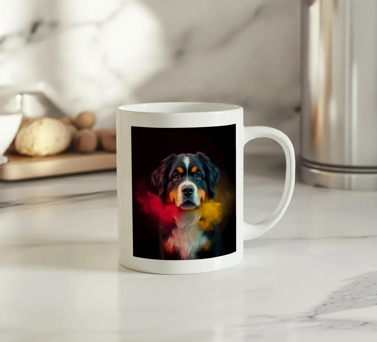 Le bouvier bernois coloré #226 mug en céramique de Yumis.Beargang.and.Me
