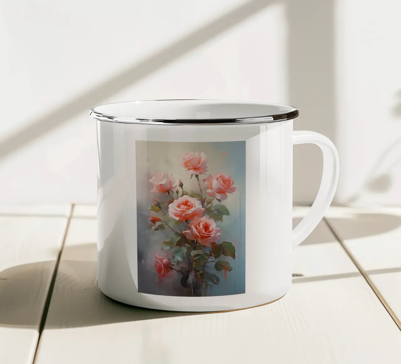 Rosa tazza in smalto da Imagine