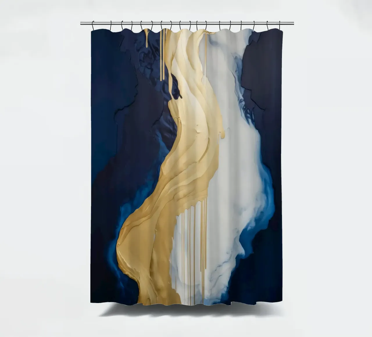 Golden Melt Rise shower curtain by Monarch Arc