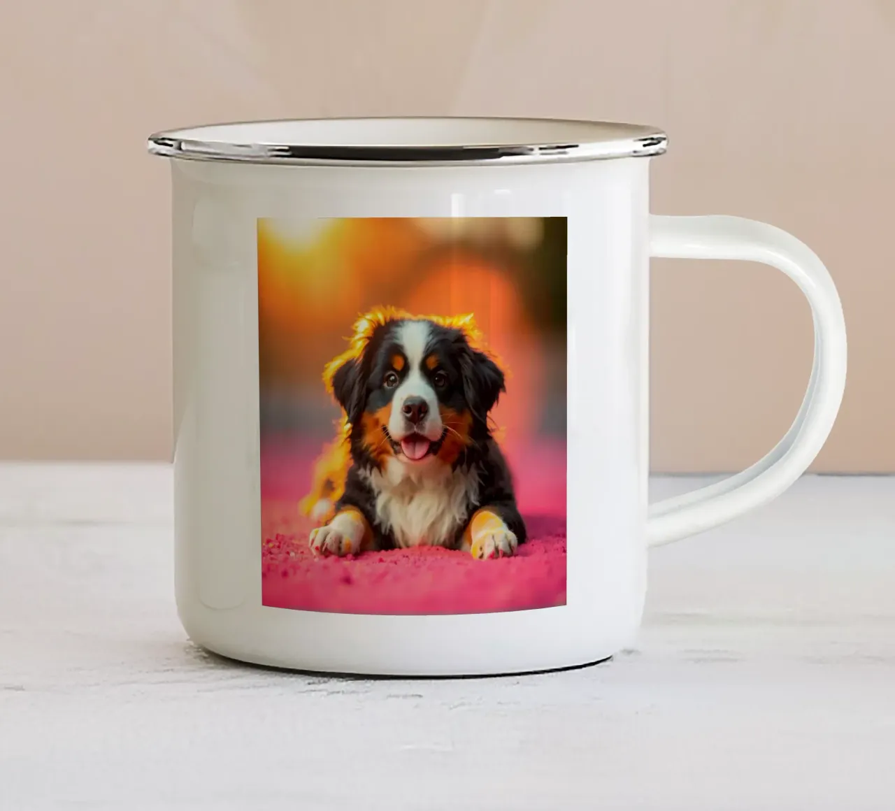 Le bouvier bernois coloré #229 mug en émail de Yumis.Beargang.and.Me