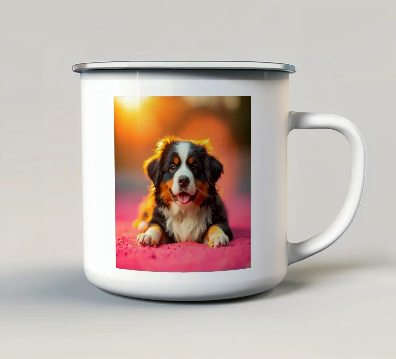Le bouvier bernois coloré #229 mug en émail de Yumis.Beargang.and.Me