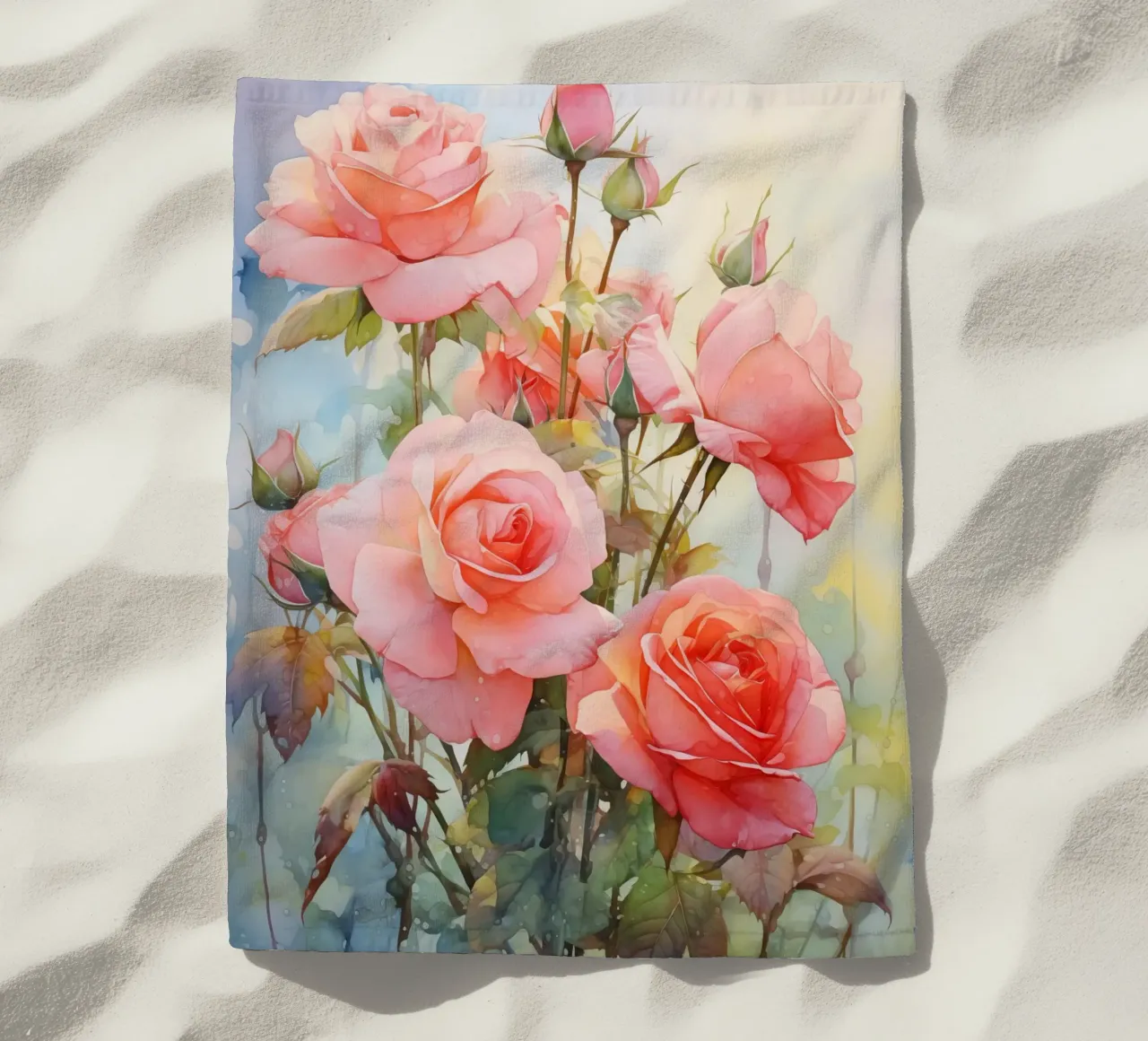 La rosa rosa telo mare da Imagine