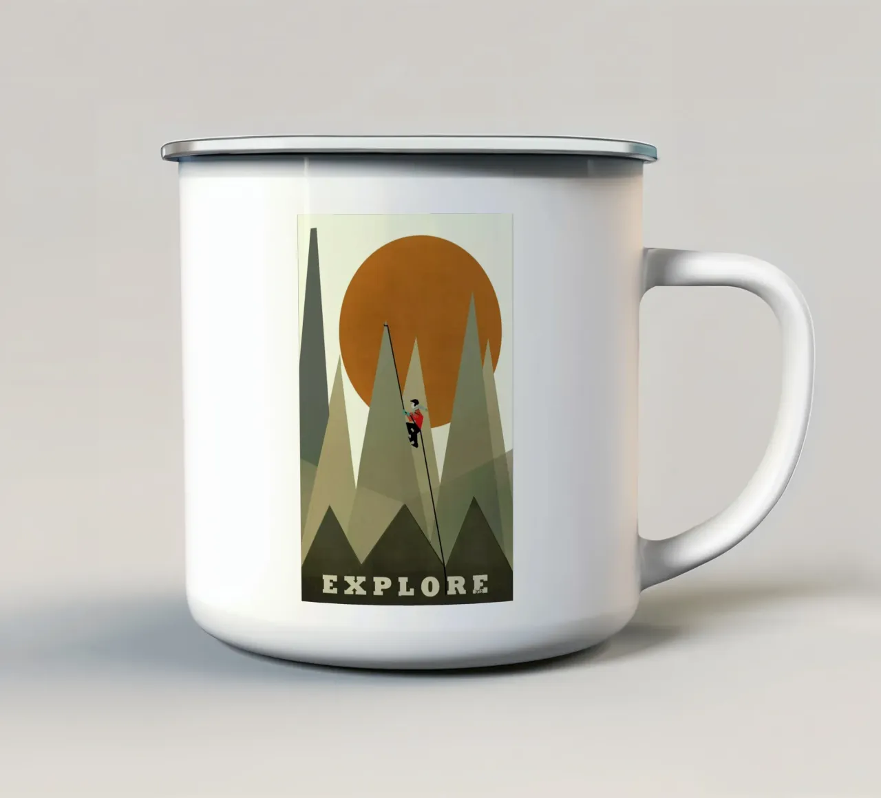 explore enamel mug by Brian Buckley