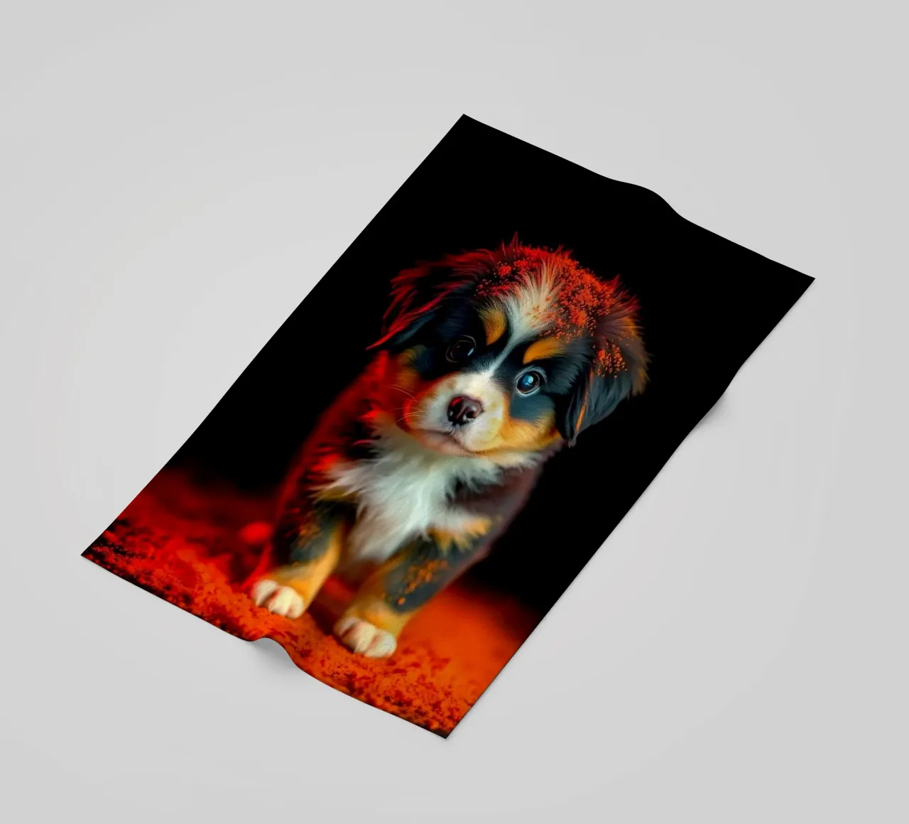 The colorful Bernese Mountain Dog #230 beach towel by Yumis.Beargang.and.Me