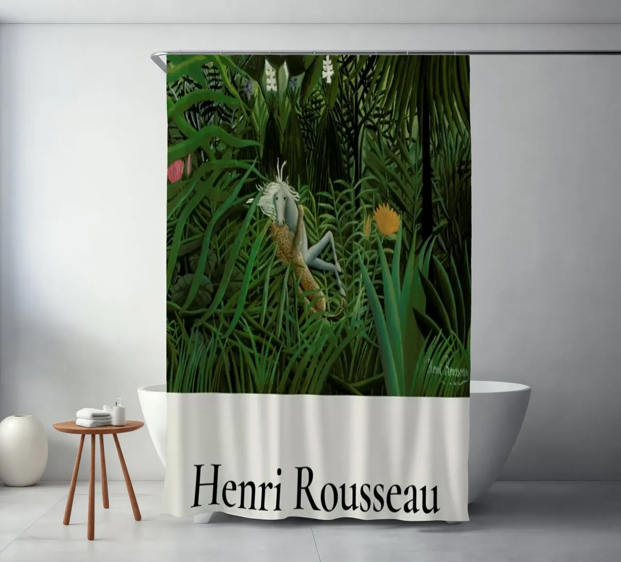 Rousseau - Jaguar Attacking a Horse tenda da doccia da ARTOTHEK