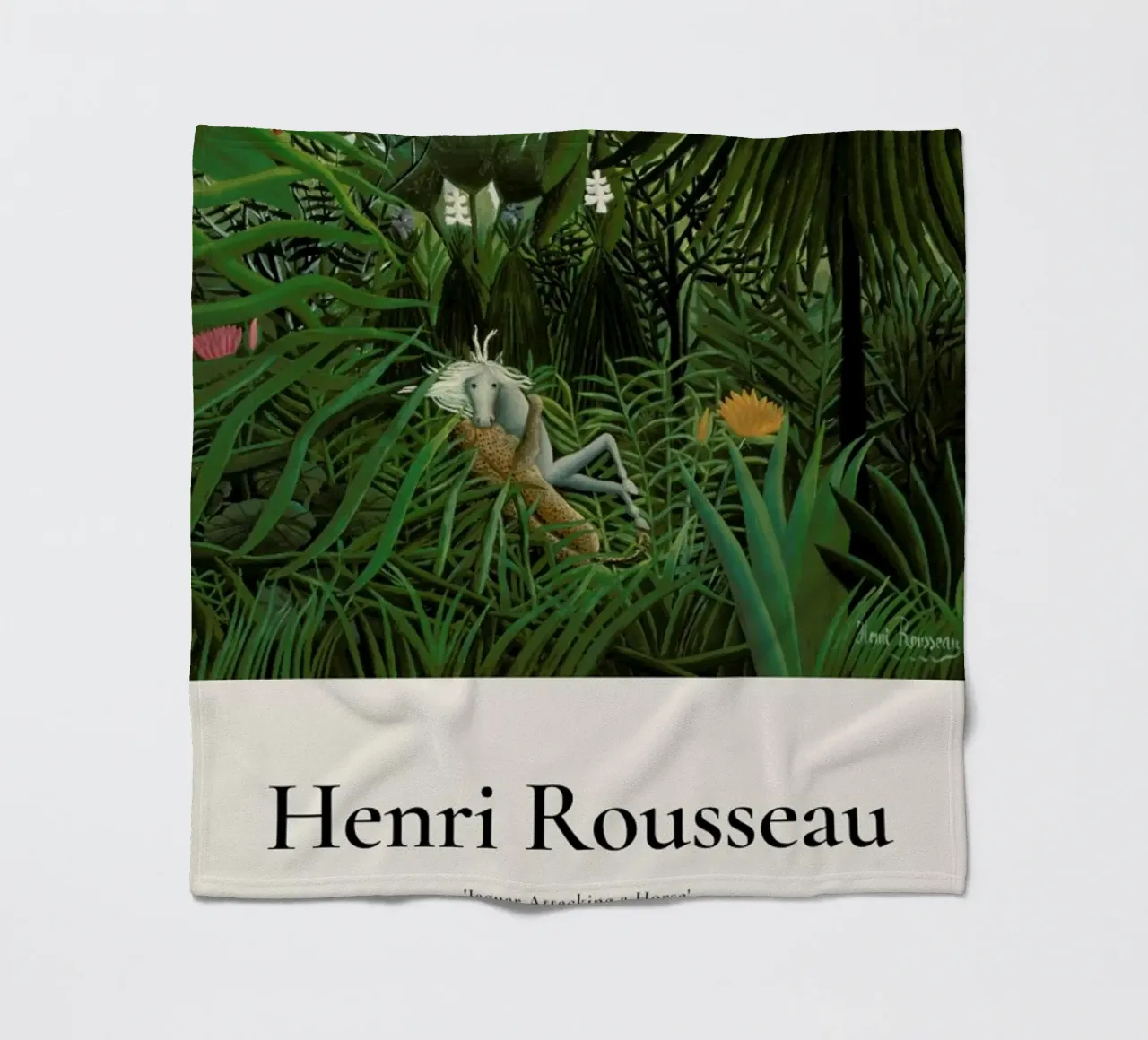 Rousseau - Jaguar Attacking a Horse coperta in pile da ARTOTHEK