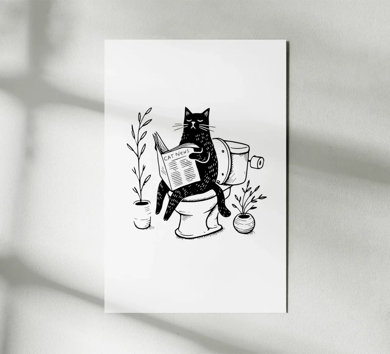 Gatto in bagno alluminio dibond da typostudio