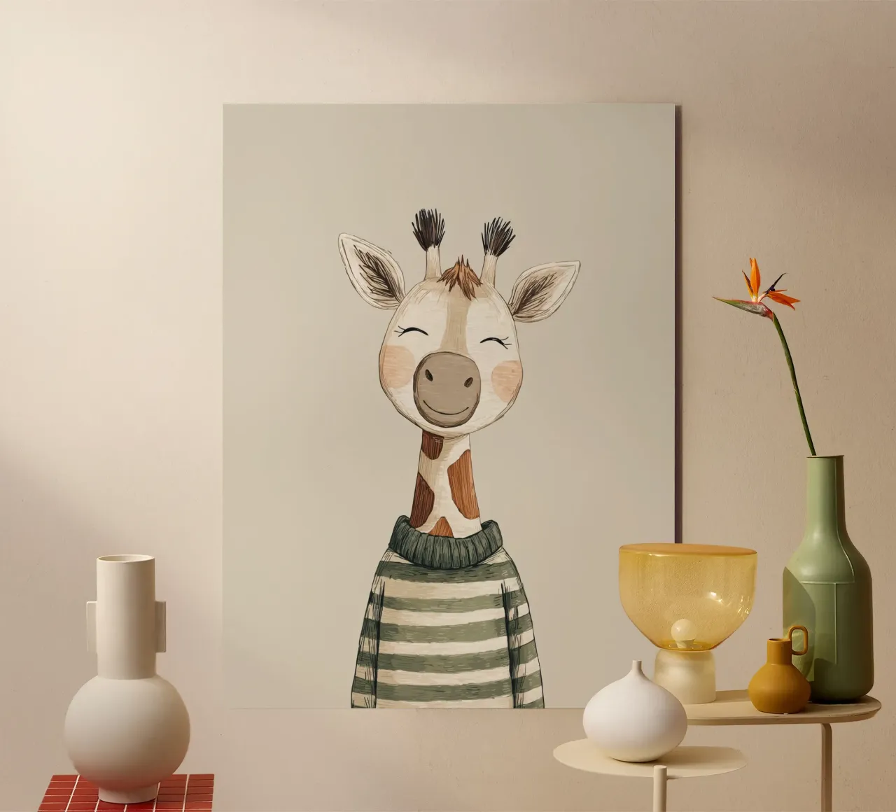 Giraffa per la cameretta alluminio dibond da Imagine