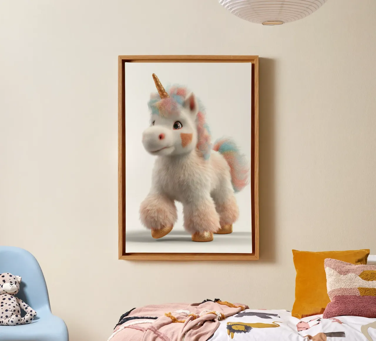 Asilo nido Unicorno tela con Cornice a cassetta da Imagine