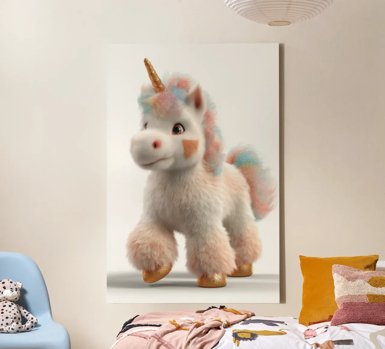 Asilo nido Unicorno tela con Cornice a cassetta da Imagine