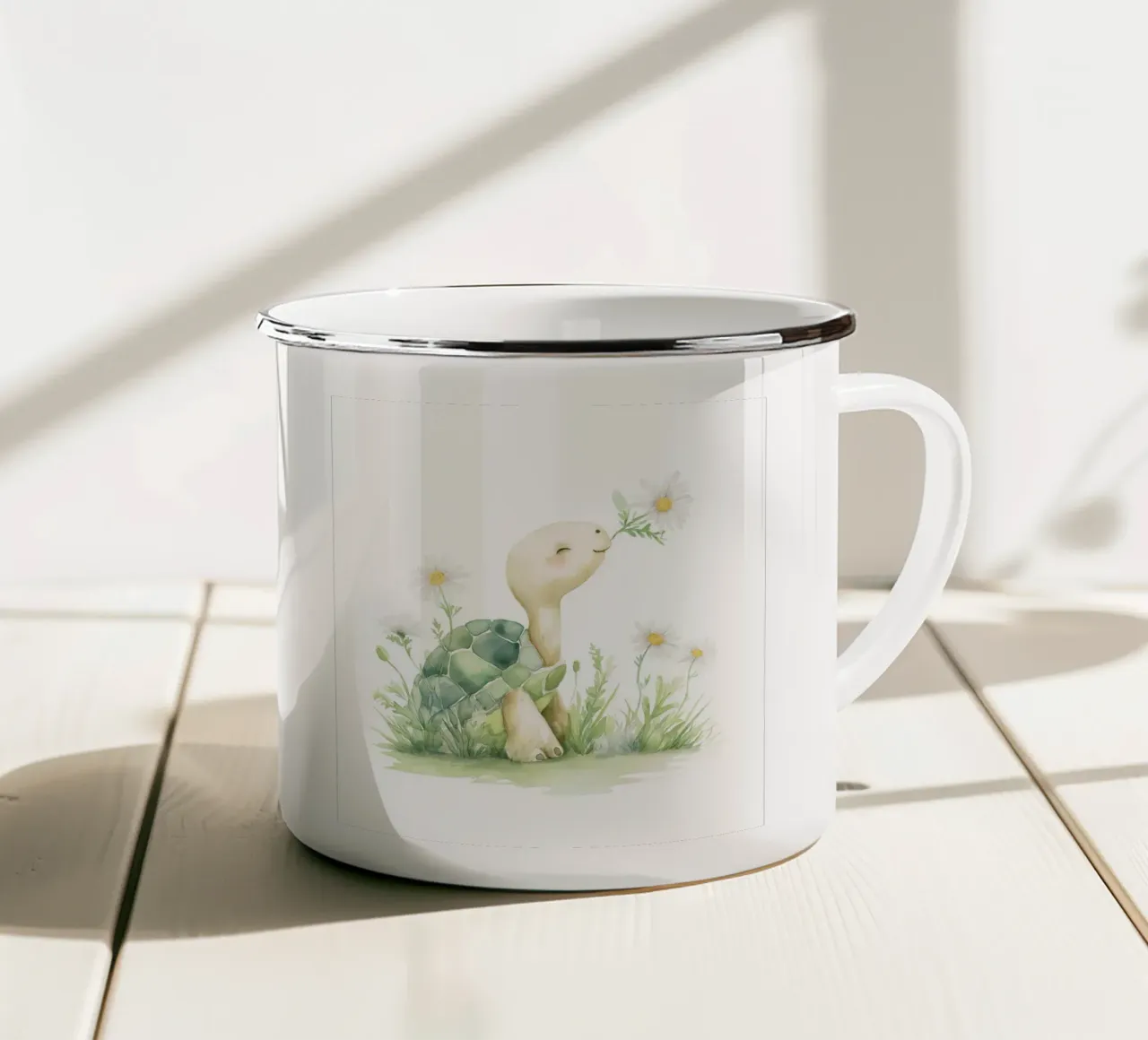 Vivaio di tartarughe tazza in smalto da Imagine