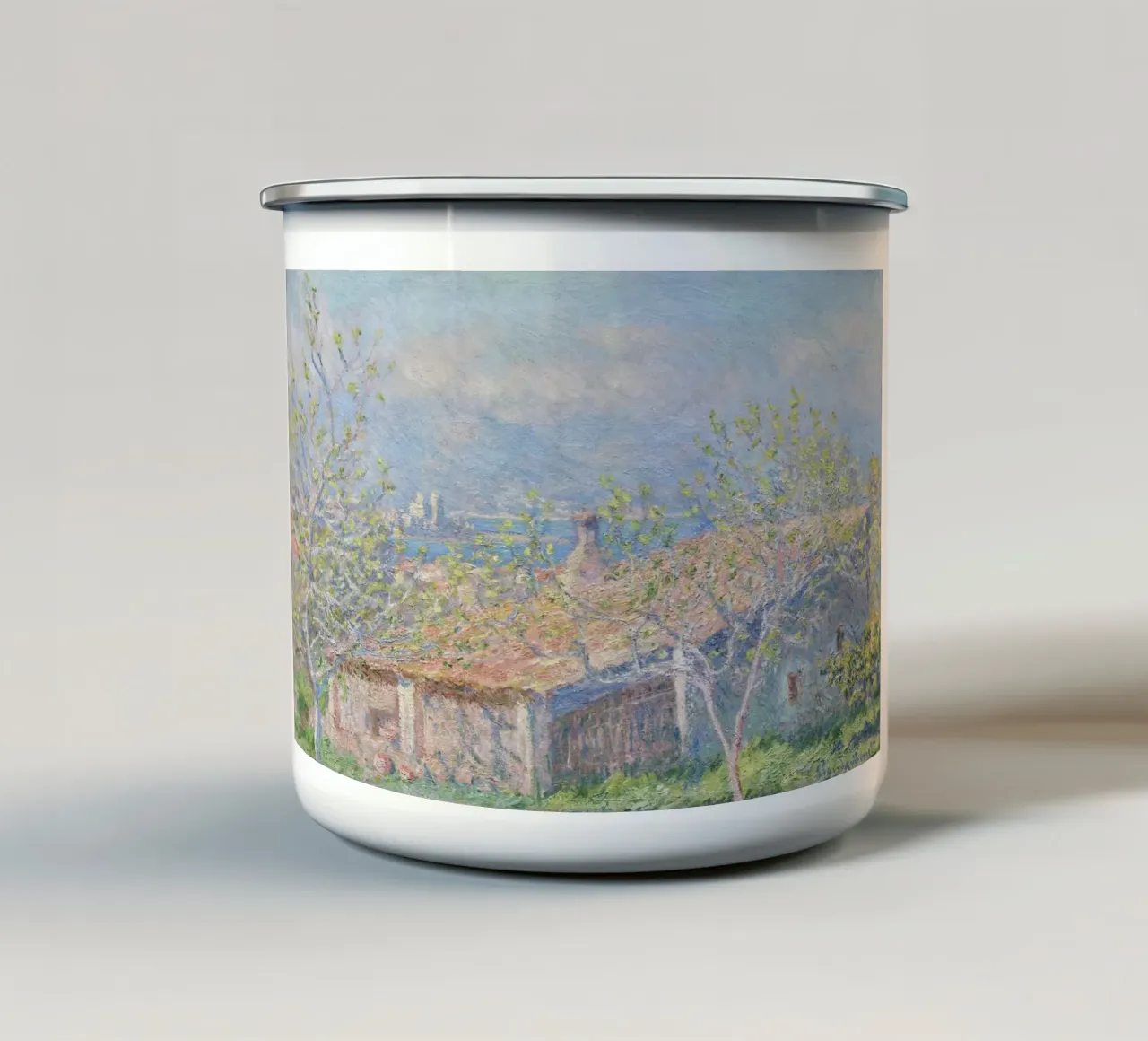 Casa del giardiniere ad Antibes (1888) di Claude Monet. tazza in smalto da Monet Art Prints