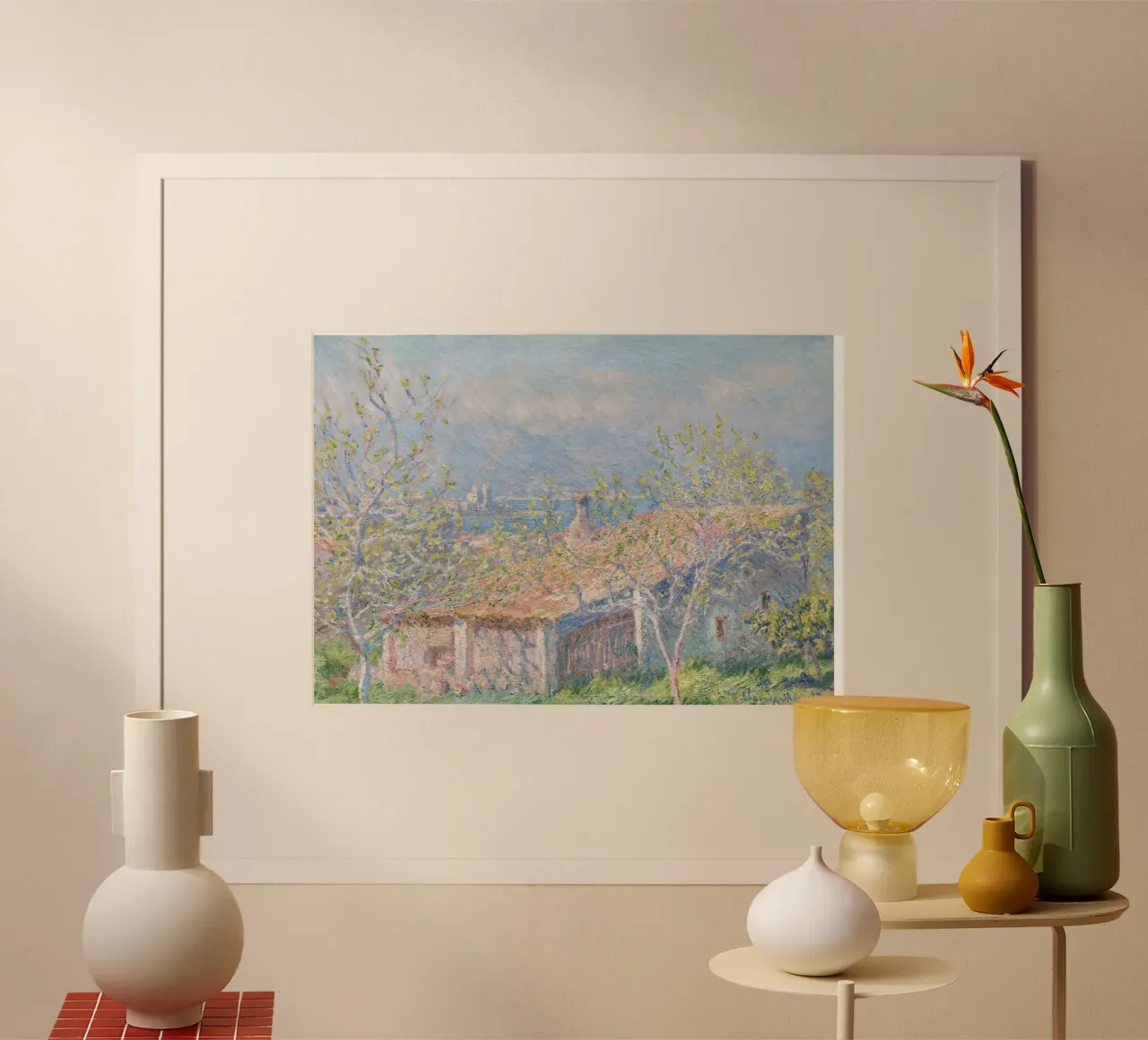 Casa del giardiniere ad Antibes (1888) di Claude Monet. poster con telaio in plastica da Monet Art Prints