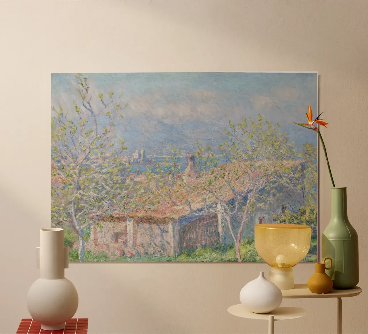 Casa del giardiniere ad Antibes (1888) di Claude Monet. poster con telaio in plastica da Monet Art Prints