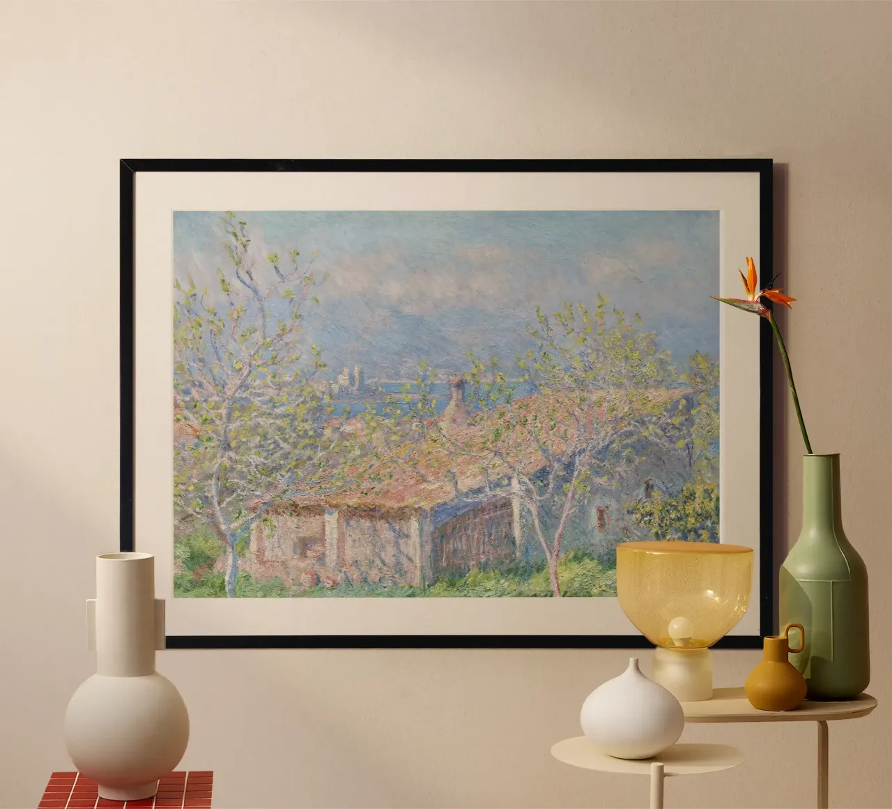Casa del giardiniere ad Antibes (1888) di Claude Monet. poster con telaio in plastica da Monet Art Prints